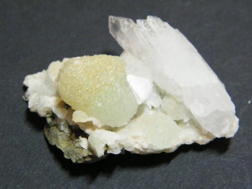 Prehnite, Quartz<br />Goboboseb Mountains, Brandberg area, Erongo Region, Namibia<br />50x35mm<br /> (Author: Heimo Hellwig)