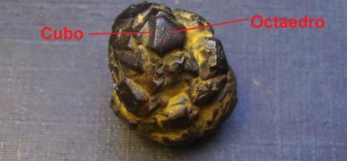 Goethita pseudomórfica de pirita<br />Sant Julià de Ramis, Comarca Gironès, Gerona / Girona, Cataluña / Catalunya, España<br />2 x 2 cm<br /> (Autor: Antonio Alcaide)