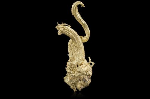 Gold<br />El Infierno Mine, Icabarú river placers, Santa Elena de Uairen, Gran Sabana, Bolívar State, Venezuela<br />5,5 x 4,0 x 12,0 cm<br /> (Author: MIM Museum)
