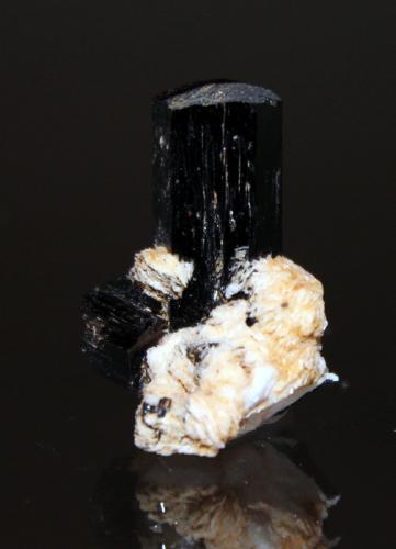 Arfvedsonite, Albite<br />Hurricane Mountain localities, North Conway, Conway, Carroll County, New Hampshire, USA<br />3 x 2.2 x 2 cm<br /> (Author: Don Lum)