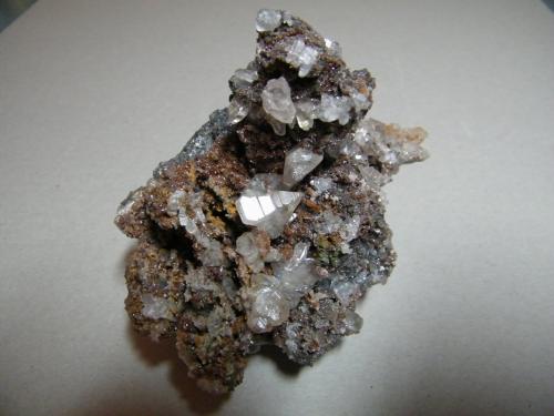 Cerussite on (Smithsonite?)<br />Tsumeb Mine, Tsumeb, Otjikoto Region, Namibia<br />95x90x60mm<br /> (Author: Heimo Hellwig)