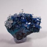 Shattuckite, Quartz<br />Rancho Jacalito, Cuitaca, Municipio Santa Cruz, Sonora, Mexico<br />24 mm x 23 mm x 10 mm<br /> (Author: Don Lum)