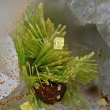 'Agardita' ['Agardite'] y Farmacosiderita [Pharmacosiderite]Clara Mine, Rankach Valley, Oberwolfach, Wolfach, Black Forest, Baden-Württemberg, Germany1,4 mm. (Autor: Antonio Abril)