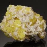 Sulfur, AragoniteMinas Cianciana, Cianciana, Provincia Agrigento (Girgenti), Sicilia, Italia5.3 x 4.1 x 2.4 cm (Author: Michael Shaw)