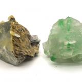 Fluorite, Aragonite<br />Peñas Blancas Mine, Municipio San Pablo de Borbur, Western Emerald Belt, Boyacá Department, Colombia<br />7 x 6 x 5 cm<br /> (Author: Bergur_E_Sigurdarson)