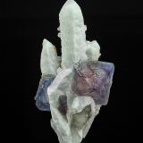 Fluorite, QuartzHuanggang Mines, Hexigten Banner (Kèshíkèténg Qí), Chifeng (Ulanhad), Inner Mongolia Autonomous Region, China12.0 x 6.7 cm (Author: am mizunaka)