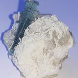 Tourmaline (variety indicolite)<br />Chamachu, Haramosh Mountains, Baltistan District, Gilgit-Baltistan (Northern Areas), Pakistan<br />3,5 x 3 cm<br /> (Author: Volkmar Stingl)