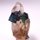 Fluorite, Quartz (variety smoky quartz, variety citrine)Erongo Mountain, Usakos, Erongo Region, Namibia53 mm x 27 mm x 22 mm (Author: Don Lum)