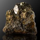 Arsenohauchecornite on ChalcopyriteVermilion Mine, Denison Township, Sudbury District, Ontario, Canada4.5 x 4 x 1.5 cm / main crystal: 1.1 cm (Author: MIM Museum)