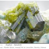 Epidote<br />Roche Noire, La Lauzière Massif, Saint-Jean-de-Maurienne, Savoie, Auvergne-Rhône-Alpes, France<br />fov 7.0 mm<br /> (Author: ploum)