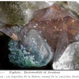 Bertrandite and Anatase<br />Les Aiguilles de la Balme, La Lauzière Massif, Saint-Jean-de-Maurienne, Savoie, Auvergne-Rhône-Alpes, France<br />fov 2.3 mm<br /> (Author: ploum)