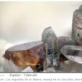 Titanite and Quartz<br />Les Aiguilles de la Balme, La Lauzière Massif, Saint-Jean-de-Maurienne, Savoie, Auvergne-Rhône-Alpes, France<br />fov 7.2 mm<br /> (Author: ploum)