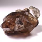 Topaz, Quartz (variety smoky quartz)<br />Kleine Spitzkoppe, Spitzkopje area, Karibib District, Erongo Region, Namibia<br />42 mm x 39 mm x 29 mm<br /> (Author: Don Lum)