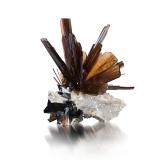 Brookite with Anatase and QuartzProspección Ghad, Distrito Kharan, Balochistan (Baluchistan), Paquistán5.5 x 5.5 x 5 cm / main crystal: 3.9 cm (Author: MIM Museum)