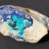 Tyrolite, Azurite, Malachite<br />Ringenwechsel Mining District, Troi, District Schwaz, Inn Valley, North Tyrol, Tyrol/Tirol, Austria<br />3 x 1,5 cm<br /> (Author: Volkmar Stingl)