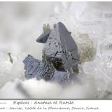 Anatase and Rutile<br />Jarrier, Saint-Jean-de-Maurienne, Savoie, Auvergne-Rhône-Alpes, France<br />fov 4.3 mm<br /> (Author: ploum)