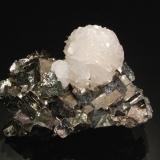 Calcite on Arsenopyrite<br />Stan Trg (Stan Terg, Stari Trg) Mine, Trepča Complex, Trepča Valley, Kosovska Mitrovica, Kosovska Mitrovica District, Kosovo<br />4.6 x 3.1 x 2.6 cm<br /> (Author: Michael Shaw)