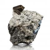 Hingganite-(Y)<br />Zagi Mountain, Hameed Abad Kafoor Dheri, Peshawar, Khyber Pakhtunkhwa, Pakistan<br />6.5 x 3 x 5.5 cm / main crystal: 1.9 cm.<br /> (Author: MIM Museum)