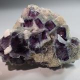 Fluorite, Quartz<br />Yindu, Hexigten Banner (Kèshíkèténg Qí), Chifeng (Ulanhad), Inner Mongolia Autonomous Region, China<br />40 mm x 32 mm x 21 mm<br /> (Author: Don Lum)