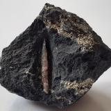 Corundum, Pyrite<br />Graphite Mine, Amstall, Mühldorf, Krems-Land, Waldviertel, Lower Austria/Niederösterreich, Austria<br />3 x 3 cm<br /> (Author: Volkmar Stingl)
