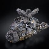 Enargite and Pyrite<br />Quiruvilca District, Santiago de Chuco Province, La Libertad Department, Peru<br />8 x 7.5 x 5 cm / main crystal: 2.5 cm<br /> (Author: MIM Museum)