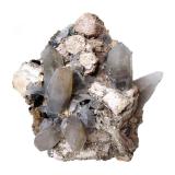 Quartz, Feldspar, Schorl, Muscovite, Fluorite<br />Davib East Farm 61 (Davib Ost Farm), Karibib District, Erongo Region, Namibia<br />Specimen size 26 cm, largest quartz crystals 11 cm<br /> (Author: Tobi)