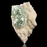 Fluorapophyllite-(K) on Stilbite-Ca<br />Momim Akhada, Rahuri, Ahmadnagar District, Maharashtra, India<br />7.5 x 16 x 24 cm / main crystal: 2 cm.<br /> (Author: MIM Museum)