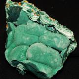 Malachite<br />Bisbee, Warren District, Mule Mountains, Cochise County, Arizona, USA<br />7x5.3x1.5 cm''s<br /> (Author: Joseph DOliveira)