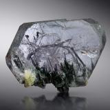 Fluorapatite with Actinolite inclusions<br />Ganadao (Gandao Hill), Mohmand District, Peshawar Division, Khyber Pakhtunkhwa Province, Pakistan<br />7 x 2 x 5.5 cm<br /> (Author: MIM Museum)