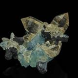 Beryl (variety aquamarine), Quartz, Schorl, Topaz<br />Erongo Mountain, Usakos, Erongo Region, Namibia<br />6.1 x 4.5 cm<br /> (Author: am mizunaka)