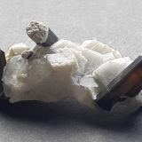 Elbaite, Microcline, Quartz<br />Beni Bouzra (Bni Bouzra), Chefchaouen Province, Tanger-Tetouan-Al Hoceima Region, Morocco<br />4,5 x 2 cm<br /> (Author: Volkmar Stingl)