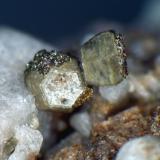 Alicewilsonita-(YCe), PiritaPoudrette Quarry, Mont Saint-Hilaire, La Vallée-du-Richelieu RCM, Montérégie, Québec, CanadaCristales de 2 mm. (Autor: Antonio P. López)