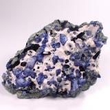 Benitoite, Neptunite, Natrolite<br />California State Gem Mine (Benitoite Gem Mine), San Benito River headwaters area, Santa Rita Peak, New Idria District, San Benito County, California, USA<br />120 mm x 90 mm x 25 mm<br /> (Author: Don Lum)
