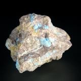 Schlossmacherita, CeruleítaMina Emma Luisa, Mina El Guanaco, Guanaco (Huanaco), Taltal, Santa Catalina, Provincia Antofagasta, Región Antofagasta, Chile4 x 3,5 cm. (Autor: Antonio P. López)