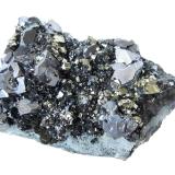 Galena, Pyrite, Sphalerite, Quartz<br />Madan mining area, Rhodope Mountains, Smolyan Oblast, Bulgaria<br />Specimen size 19 x 12 cm, largest galena crystals 2 cm<br /> (Author: Tobi)
