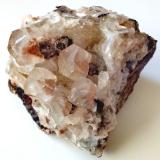 Calcite with Hematite<br />Willi Agatz Mine, level 180, gallery 830c, Gittersee mining area, Bannewitz, Sächsische Schweiz-Osterzgebirge District, Saxony/Sachsen, Germany<br />5 x 4,5 cm<br /> (Author: vandendriesschen)