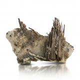 Rasvumite and Quartz<br />Khibiny Massif, Kola Peninsula, Murmanskaja Oblast, Northern Region, Russia<br />4.5 x 3 x 1.5 cm / main crystal: 2.5 cm.<br /> (Author: MIM Museum)