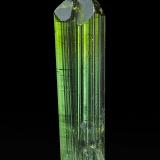 Elbaite<br />Pederneira claim, São José da Safira, Governador Valadares, Vale do Rio Doce, Minas Gerais, Brazil<br />6.1 x 1.6 cm<br /> (Author: am mizunaka)