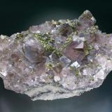 Fluorite, chalcopyrite, and barite<br />Beihilfe Mine, Halsbrücke, Freiberg District, Erzgebirgskreis, Saxony/Sachsen, Germany<br />14x9x6 cm<br /> (Author: Jesse Fisher)