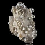 Fluorite on Calcite<br />Hexigten Banner (Kèshíkèténg Qí), Chifeng (Ulanhad), Inner Mongolia Autonomous Region, China<br />14 x 11 x 16 cm / main crystal: 4 cm<br /> (Author: MIM Museum)