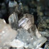 Cerusita, GalenaGrupo Minero La Cruz, Filón La Cruz, Linares, Comarca Sierra Morena, Jaén, Andalucía, EspañaCristal de 3 mm. (Autor: Antonio P. López)