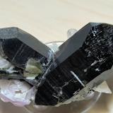 Elbaite, Quartz, Albite, Muscovite<br />Stak Nala, Haramosh Mountains, Skardu District, Gilgit-Baltistan (Northern Areas), Pakistan<br />67 mm x 36 mm. Largest crystal: 58 mm<br /> (Author: Carles Millan)