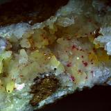 Cinnabar, Dolomite<br />Vogelhalt, Leogang, Zell am See District, Salzburg, Austria<br />3,5 x 2 cm<br /> (Author: Volkmar Stingl)