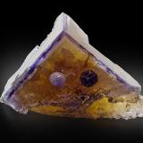 Fluorite with Baryte inclusions<br />Minerva I Mine, Rosiclare formation, Ozark-Mahoning group, Cave-in-Rock Sub-District, Hardin County, Illinois, USA<br />5 x 7 x 4 cm<br /> (Author: MIM Museum)