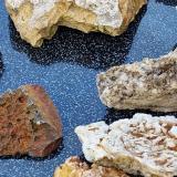 mixed copper based ores and baryte<br />Barrow Mine, Braithwaite District, North Pennines Orefield, former Cumberland, Cumbria, England / United Kingdom<br />10 cm<br /> (Author: Forrestblyth)