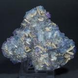 Fluorite with Baryte and Quartz<br />Berbes mining area, Berbes, Ribadesella, Comarca Oriente, Principality of Asturias (Asturias), Spain<br />8.6 × 8 × 3.4 cm<br /> (Author: Jordi Fabre)