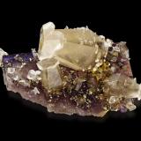CalcitaMina Denton, formación Rosiclare, Grupo Goose Creek Mine, Sub-Distrito Harris Creek, Condado Hardin, Illinois, USA6.7 x 5 x 4 cm / Cristal principal: 3.9 cm. (Autor: Museo MIM)
