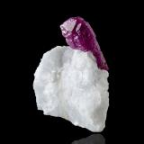 Corundum (variety rubi)<br />Mogok Township, Pyin-Oo-Lwin District, Mandalay Region (Mandalay Division), Myanmar (Burma)<br />7 x 4.5 x 8.5 cm / main crystal: 5.2 cm.<br /> (Author: MIM Museum)