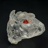 Gypsum, Rhodochrosite<br />Hotazel Mine, Hotazel, Kalahari manganese field (KMF), Northern Cape Province, South Africa<br />3.1 x 1.8 cm<br /> (Author: am mizunaka)