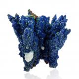 Azurita con Calcita y Malaquita en limonita pseudo Calcita<br />Mina Christiana, Minas Kamariza, Agios Konstantinos, Distrito minero Lavrion, Prefectura Attikí (Attica), Grecia<br />6 x 6 x 4.5 cm<br /> (Autor: Museo MIM)